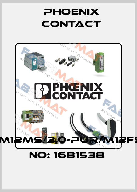 SAC-3P-M12MS/3,0-PUR/M12FS-ORDER NO: 1681538  Phoenix Contact
