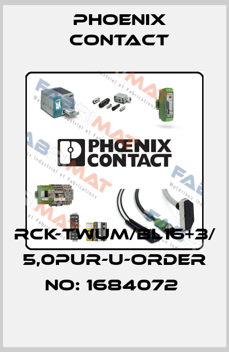 RCK-TWUM/BL16+3/ 5,0PUR-U-ORDER NO: 1684072  Phoenix Contact