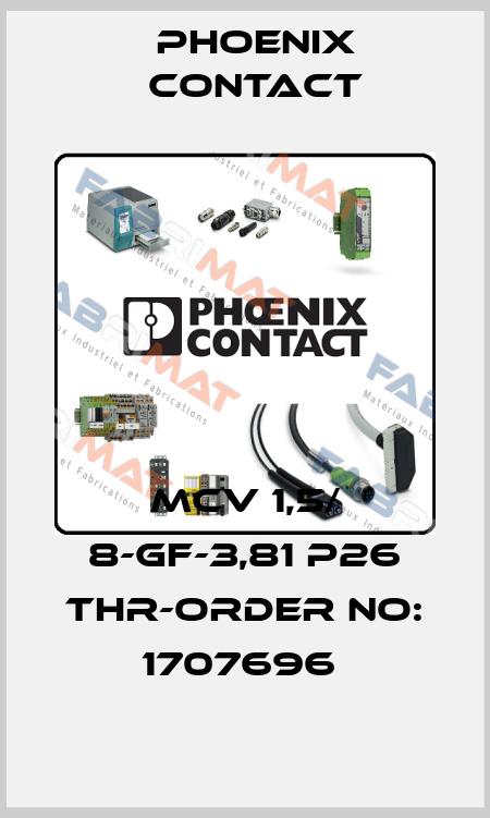 MCV 1,5/ 8-GF-3,81 P26 THR-ORDER NO: 1707696  Phoenix Contact