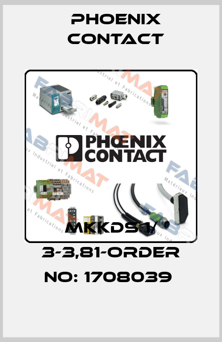 MKKDS 1/ 3-3,81-ORDER NO: 1708039  Phoenix Contact