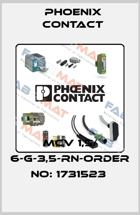 MCV 1,5/ 6-G-3,5-RN-ORDER NO: 1731523  Phoenix Contact