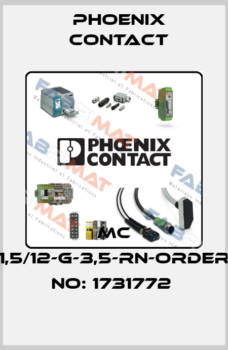 MC 1,5/12-G-3,5-RN-ORDER NO: 1731772  Phoenix Contact