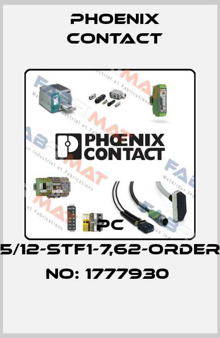PC 5/12-STF1-7,62-ORDER NO: 1777930  Phoenix Contact