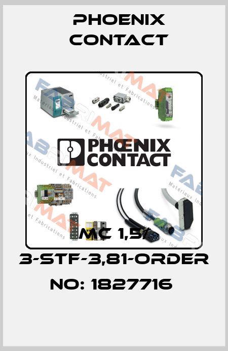MC 1,5/ 3-STF-3,81-ORDER NO: 1827716  Phoenix Contact