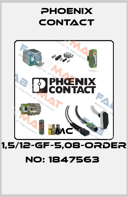 MC 1,5/12-GF-5,08-ORDER NO: 1847563  Phoenix Contact