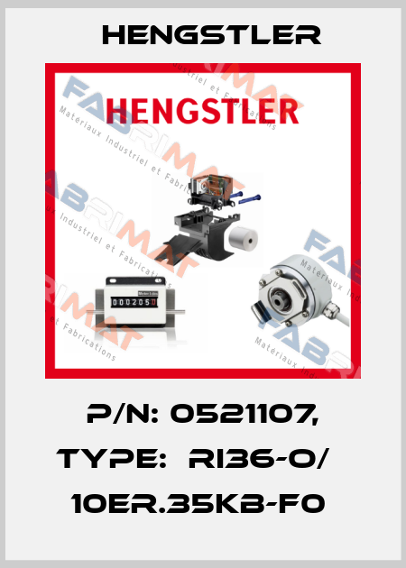 P/N: 0521107, Type:  RI36-O/   10ER.35KB-F0  Hengstler