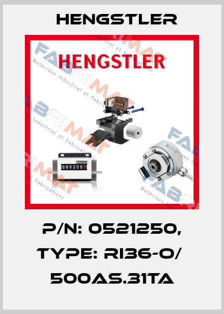 p/n: 0521250, Type: RI36-O/  500AS.31TA Hengstler