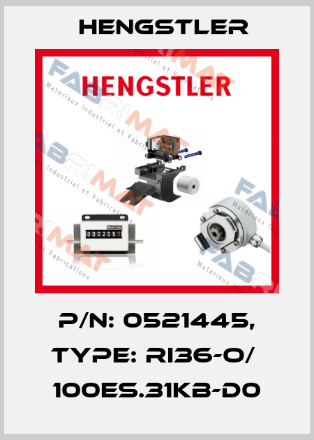 p/n: 0521445, Type: RI36-O/  100ES.31KB-D0 Hengstler