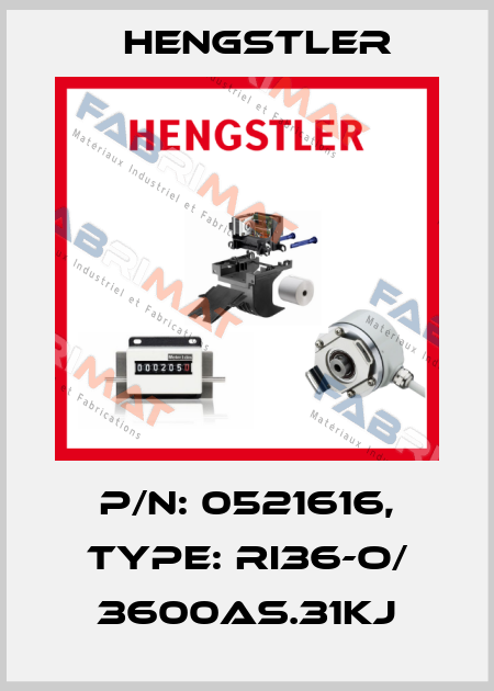 p/n: 0521616, Type: RI36-O/ 3600AS.31KJ Hengstler