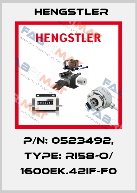 p/n: 0523492, Type: RI58-O/ 1600EK.42IF-F0 Hengstler