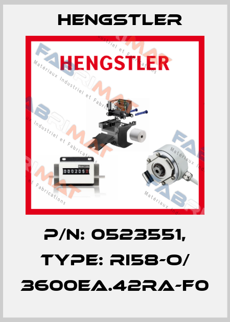 p/n: 0523551, Type: RI58-O/ 3600EA.42RA-F0 Hengstler