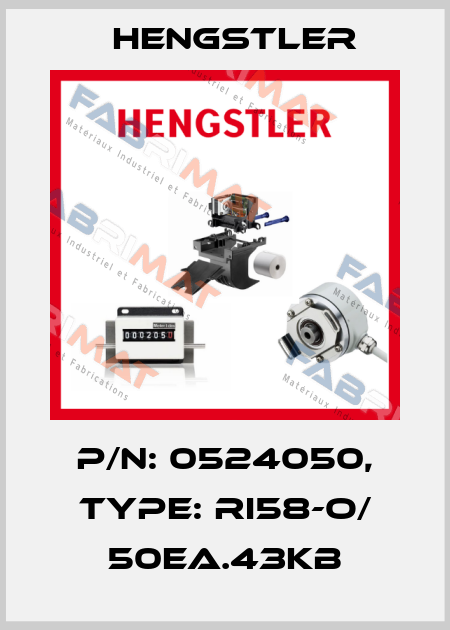 p/n: 0524050, Type: RI58-O/ 50EA.43KB Hengstler
