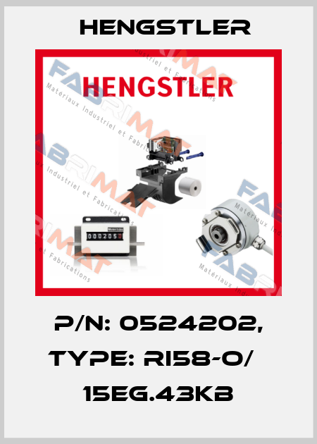 p/n: 0524202, Type: RI58-O/   15EG.43KB Hengstler
