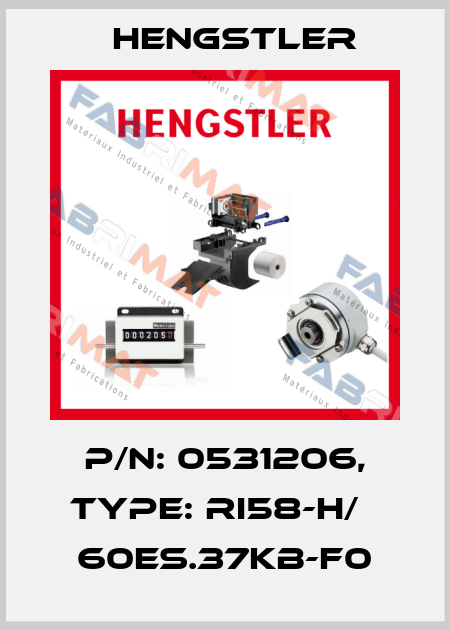 p/n: 0531206, Type: RI58-H/   60ES.37KB-F0 Hengstler