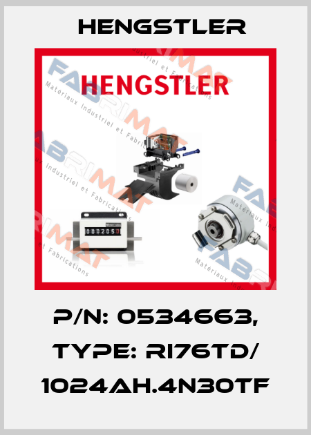 p/n: 0534663, Type: RI76TD/ 1024AH.4N30TF Hengstler