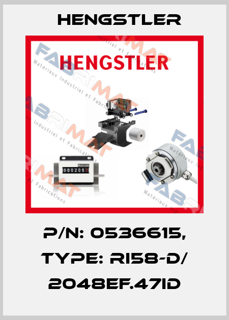 p/n: 0536615, Type: RI58-D/ 2048EF.47ID Hengstler