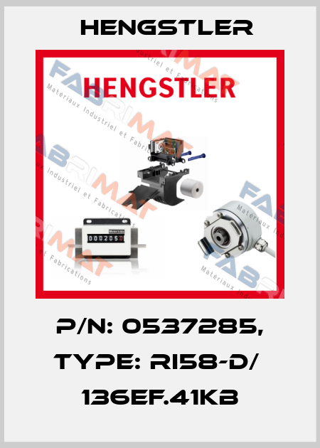 p/n: 0537285, Type: RI58-D/  136EF.41KB Hengstler