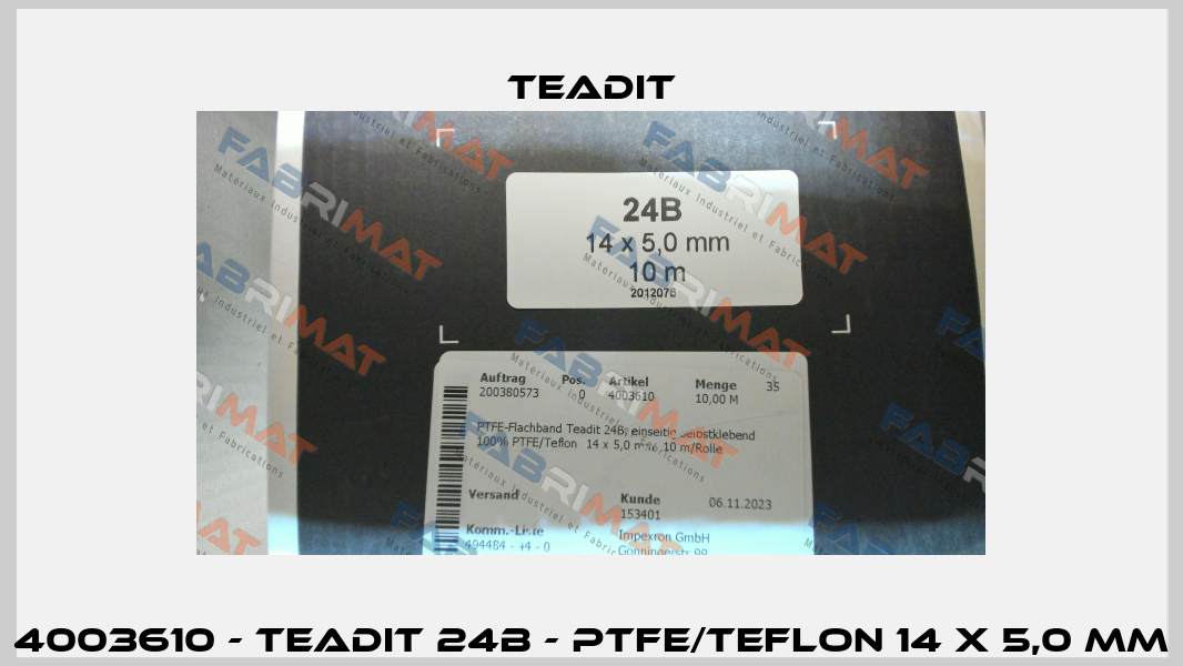 4003610 - Teadit 24B - PTFE/Teflon 14 x 5,0 mm Teadit