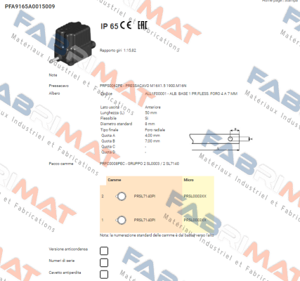 PFA9165A0015009 Ter Tecno Elettrica Ravasi