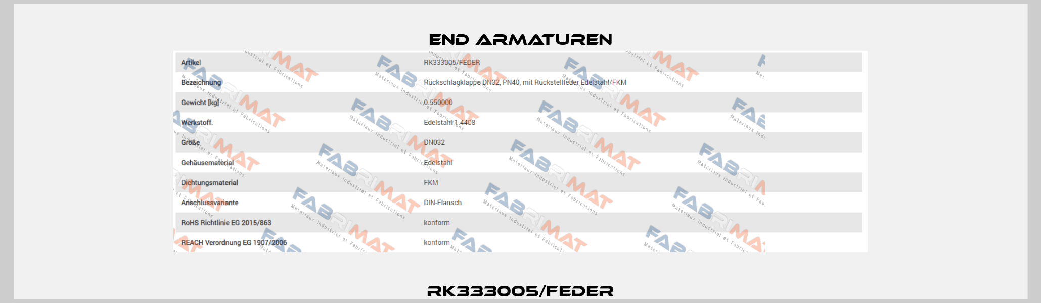 RK333005/FEDER End Armaturen
