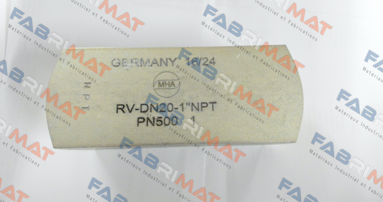 RV – 1“ NPT – DN 20 – PN 500 - 1 – 26489 Mha Zentgraf