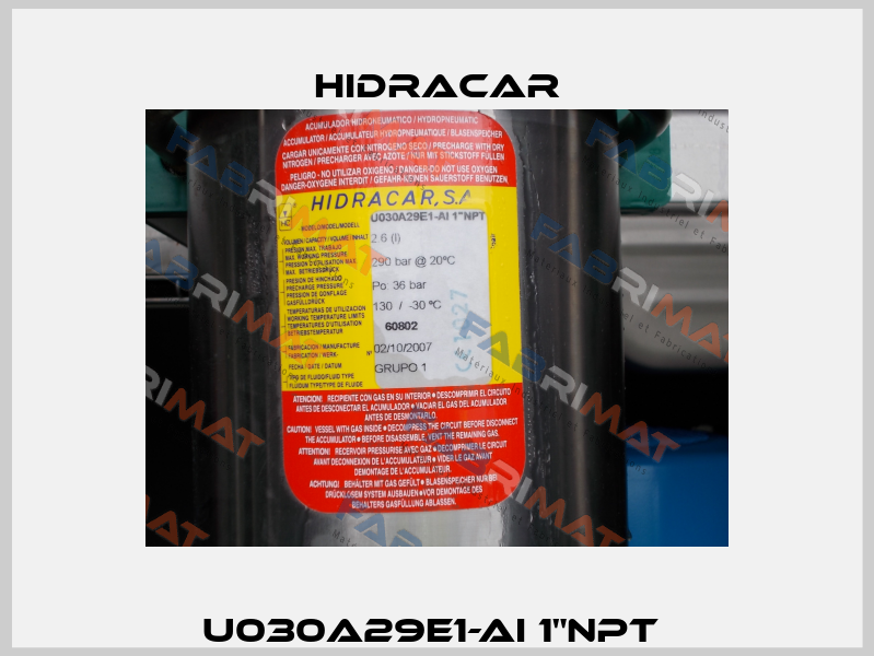 U030A29E1-AI 1"NPT  Hidracar