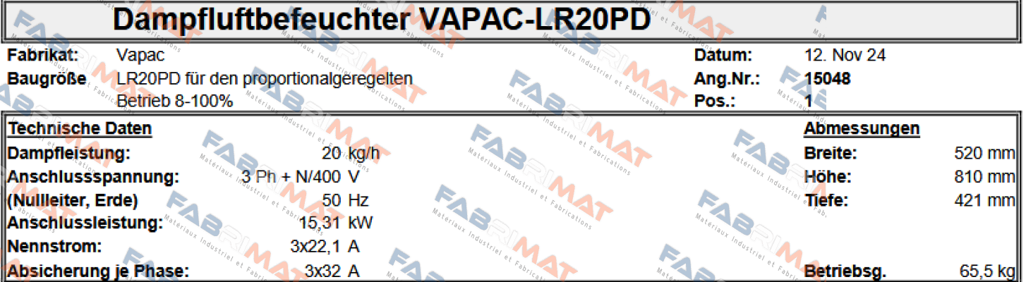 JLR 20 PD Vapac