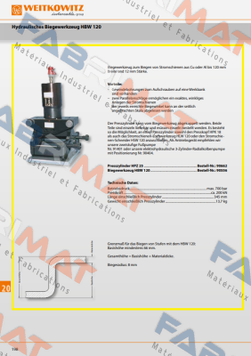 90556/Biegewerkzeug HBW 120 WEITKOWITZ