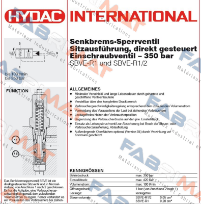 SBVE-R1/2-01X-XXXV Hydac