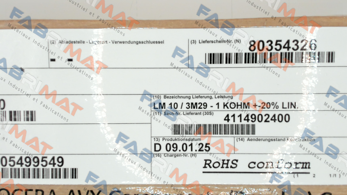 LM10/3M29 \ 1K0M Colvern