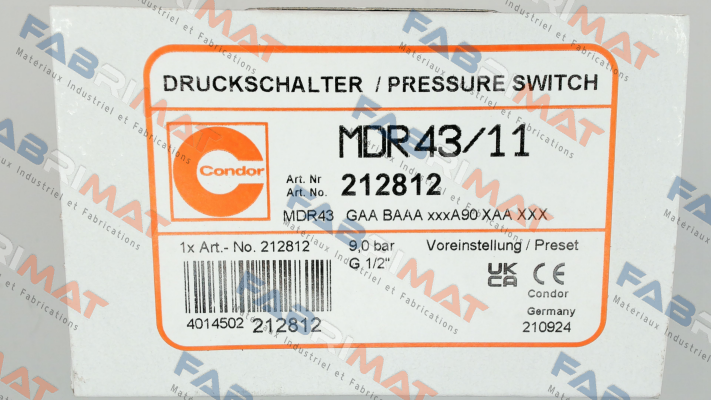 P/N: 212812, Type: MDR 43/11 Condor