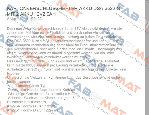 DSA-3522-S MIT 2 AKKU 12V2,0AH Bostitch