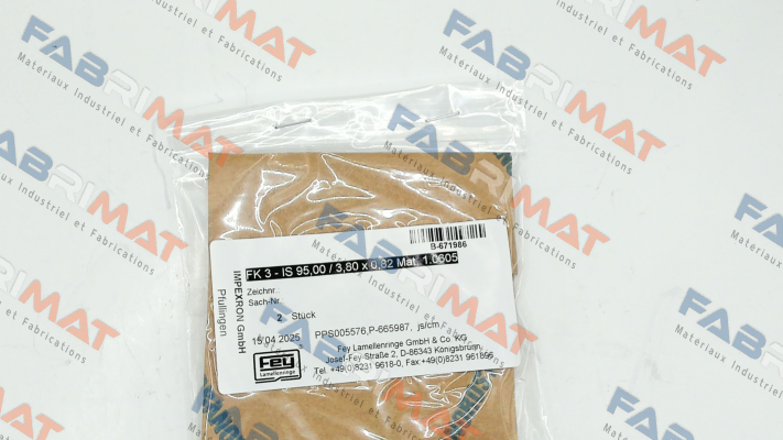 FK 3 - IS 95,00 / 3,80 x 0,82 Mat. 1.0605 (PPS005576) Fey