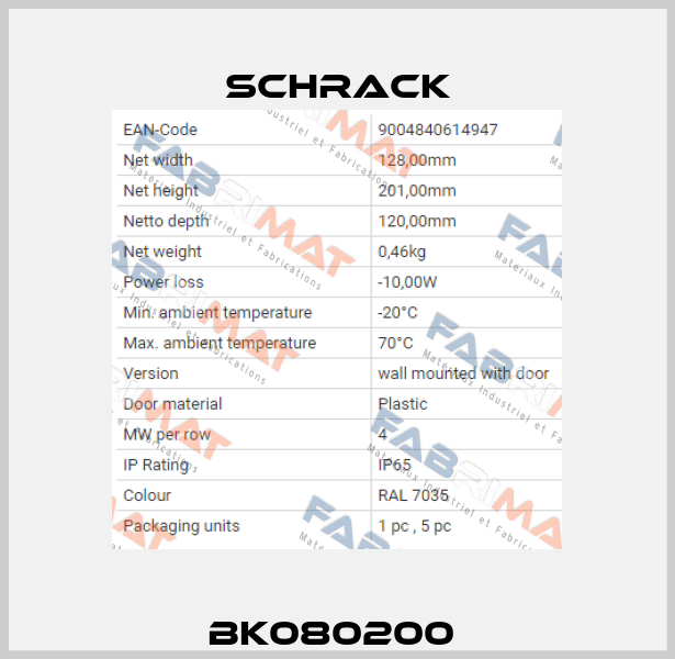 BK080200  Schrack