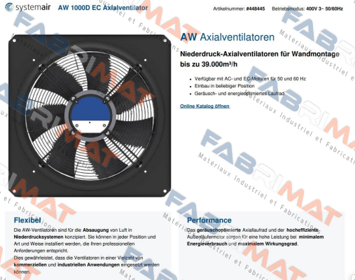 AW 1000D EC Axialventilator EBM Papst