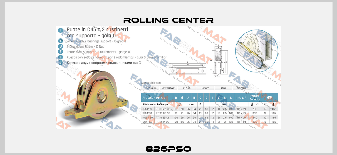826PSO Rolling Center