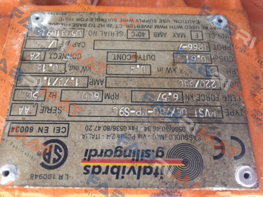 MVSI 06/780-MP-S9O obsolete,replaced by  MVSI 06/780-MP-S08  Italvibras