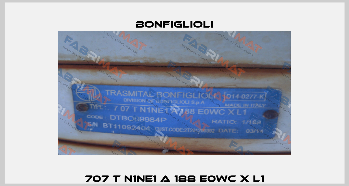 707 T N1NE1 A 188 E0WC X L1 Bonfiglioli