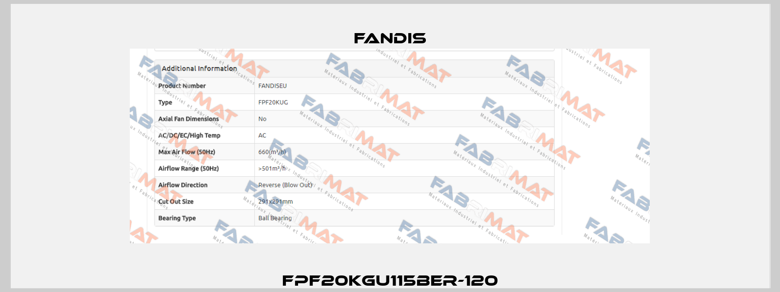 FPF20KGU115BER-120 Fandis