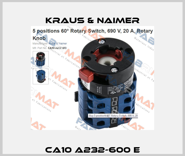 CA10 A232-600 E Kraus & Naimer