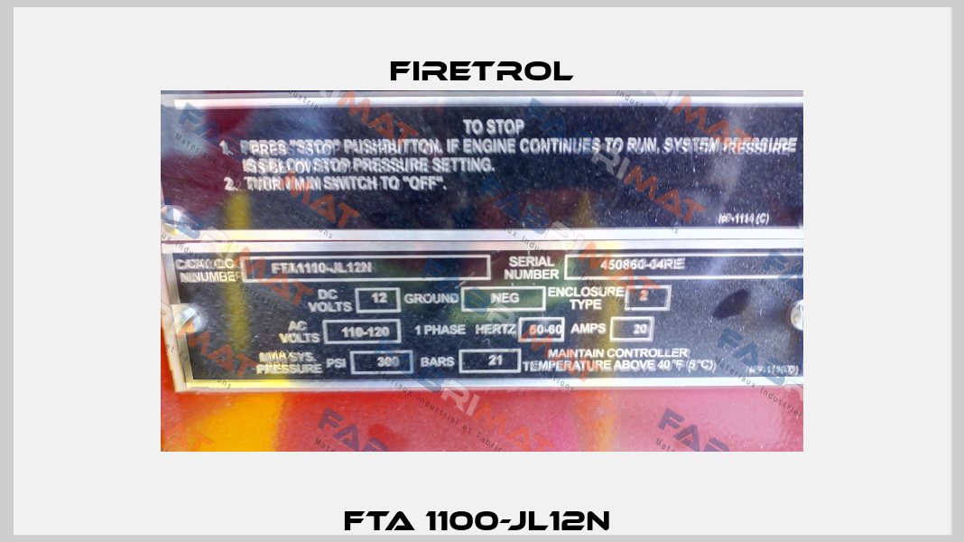 FTA 1100-JL12N  Firetrol