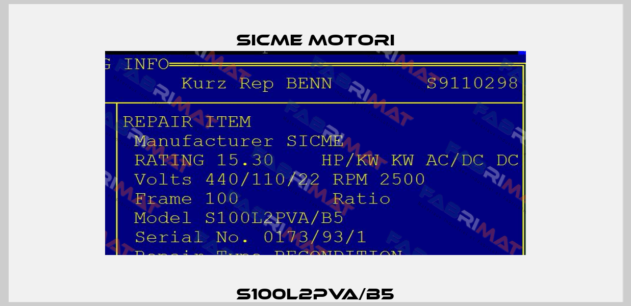 S100L2PVA/B5 Sicme Motori