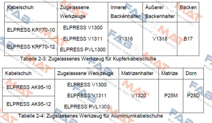 P/N: 5211-013000 Type: V1320  Elpress