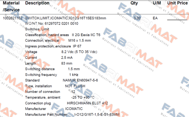 I-O12/G16T-1,5-E-S1-83mm ICOMATIC Sensortechnik