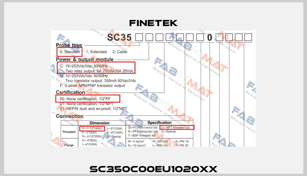 SC350C00EU1020XX Finetek