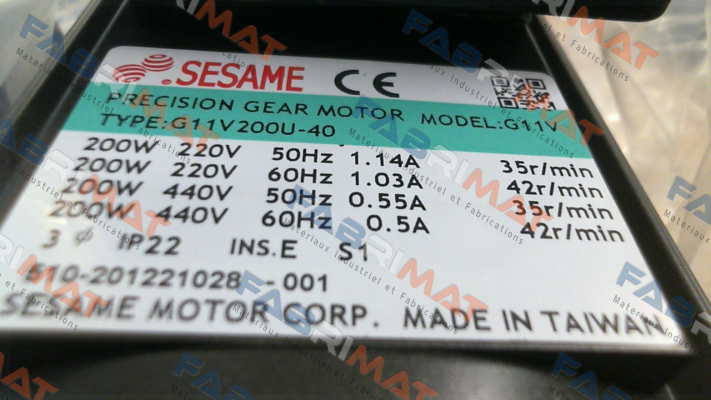reducer for G11V200S-40 Sesame Motor