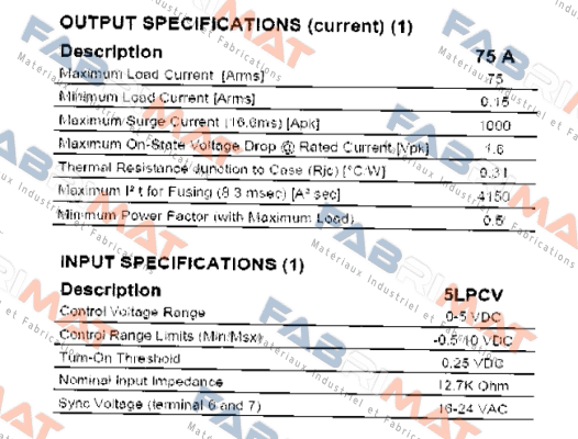 5LPCV2475 5 VDC  Crydom