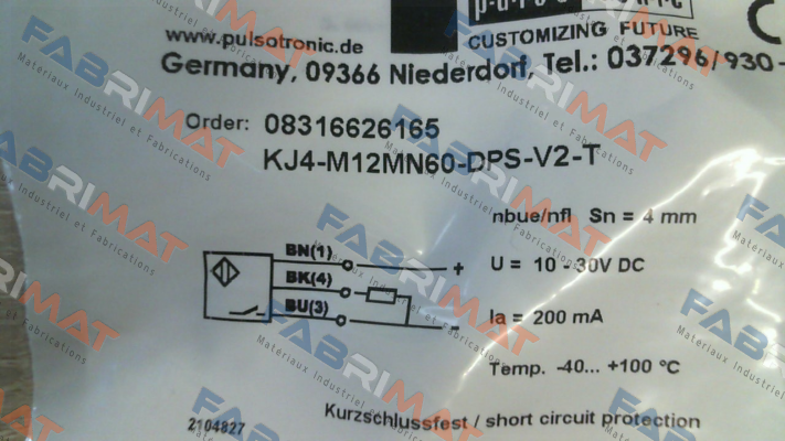 p/n: 08316626165, Type: KJ4-M12MN60-DPS-V2-T Pulsotronic