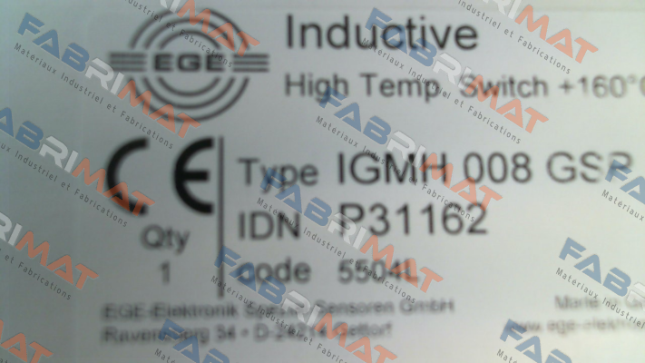 p/n: P31162, Type: IGMH 008 GSP Ege