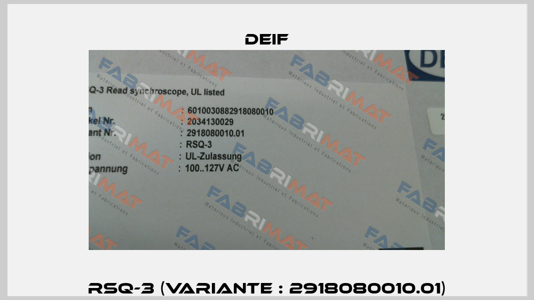 RSQ-3 (Variante : 2918080010.01) Deif